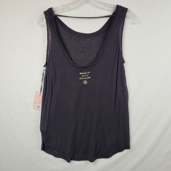 NEW JUICY COUTURE I love black gold leopard sleeveless oversized top small NWT - Picture 9 of 13